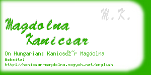 magdolna kanicsar business card